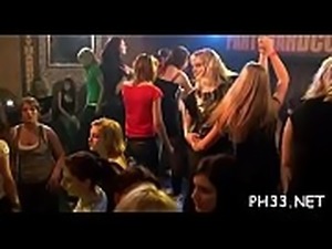 Wild fuck allover the night club everyone having natty moist group sex