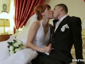 Redhead Bride Lucy Bell Fucks Her Hubby and His Best Man in Threesome
