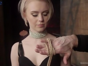 Lewd blondie Anna Tyler is the horniest nympho ever who needs bondage